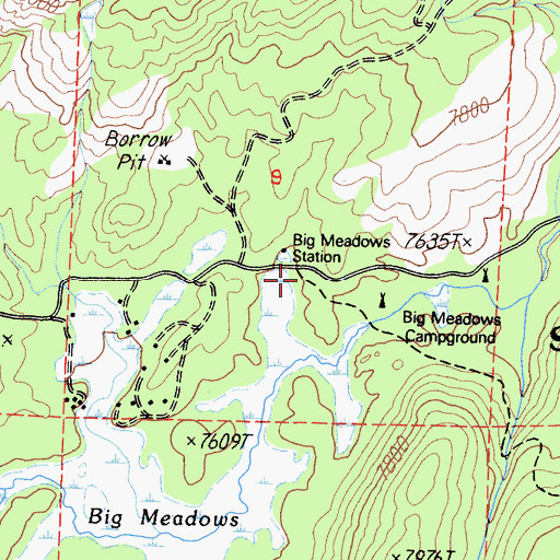 Topographic Map of Big Meadows Station, CA