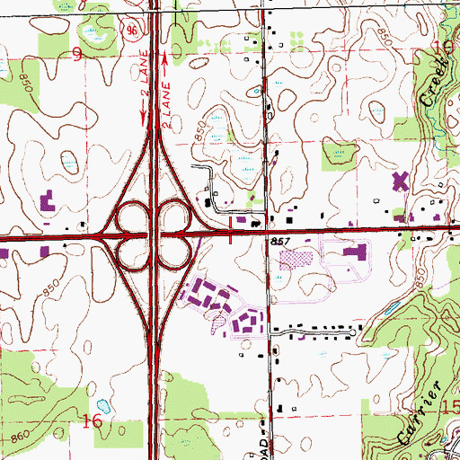 Topographic Map of Delta Township Historical Marker, MI