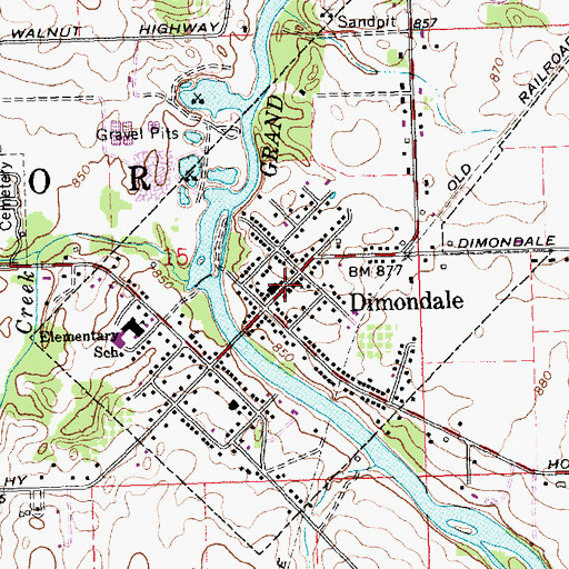 Topographic Map of First Presbyterian Church Historical Marker, MI
