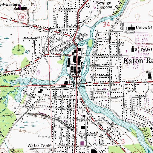 Topographic Map of Austin Blair Historical Marker, MI