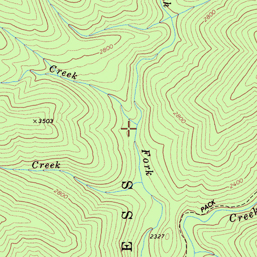 Topographic Map of Big Medicine Creek, CA