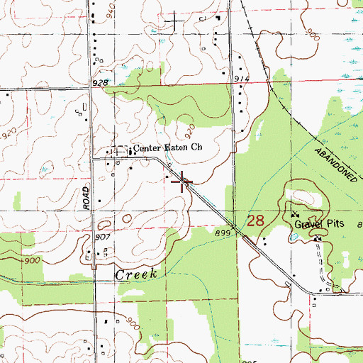 Topographic Map of Center Eaton United Methodist Church Historical Marker, MI