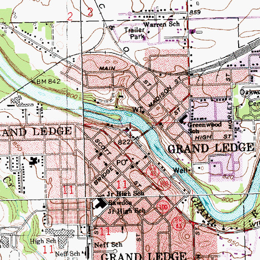 Topographic Map of Second Island Historical Marker, MI