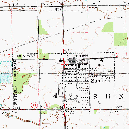 Topographic Map of Grand Army of the Republic Hall Historical Marker, MI