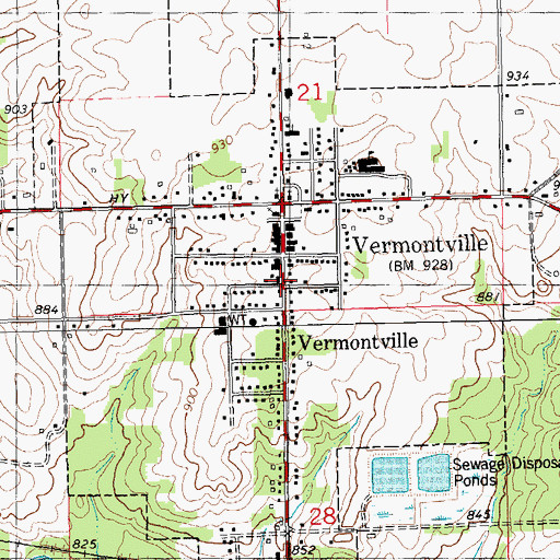 Topographic Map of Opera House Historical Marker, MI