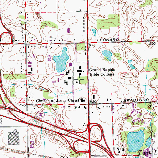 Topographic Map of Faber Hall, MI
