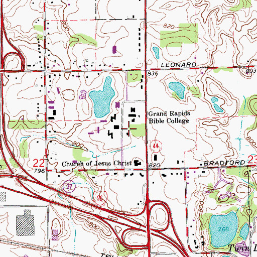 Topographic Map of Bolthouse Hall, MI