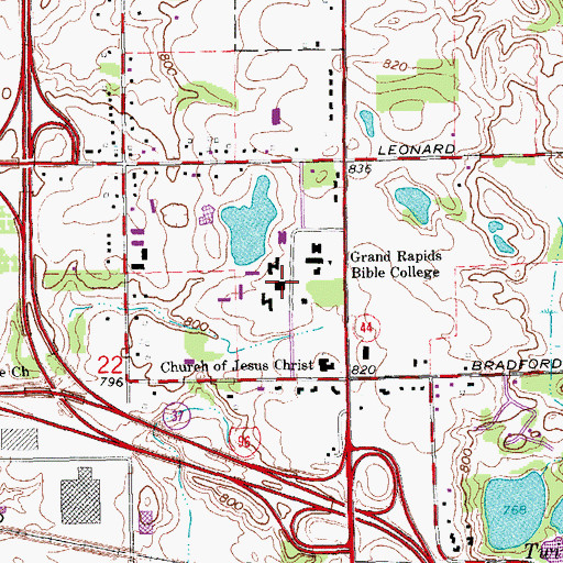 Topographic Map of Gainey Conference Center, MI