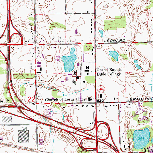 Topographic Map of Corum Student Union, MI