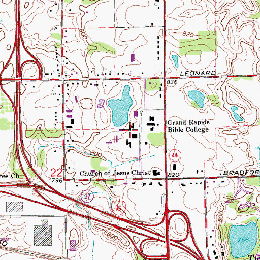 Topographic Map of Quincer Hall, MI