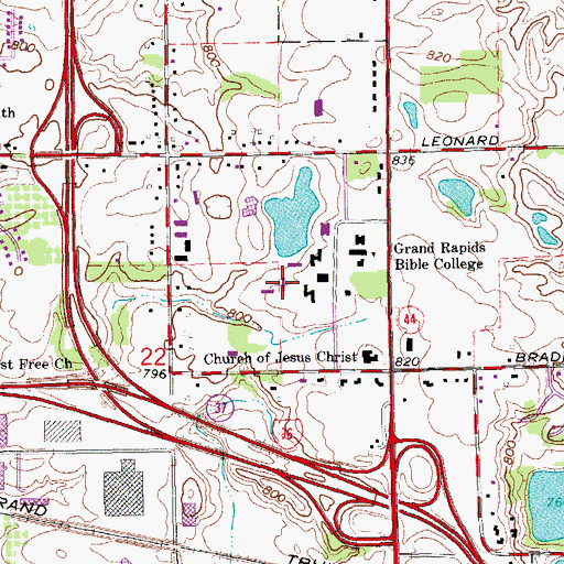 Topographic Map of Keithley Hall, MI