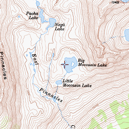 Topographic Map of Big Moccasin Lake, CA
