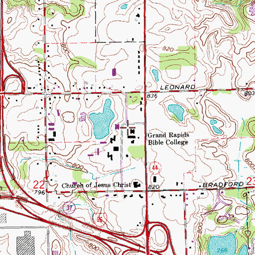 Topographic Map of Miller Library, MI