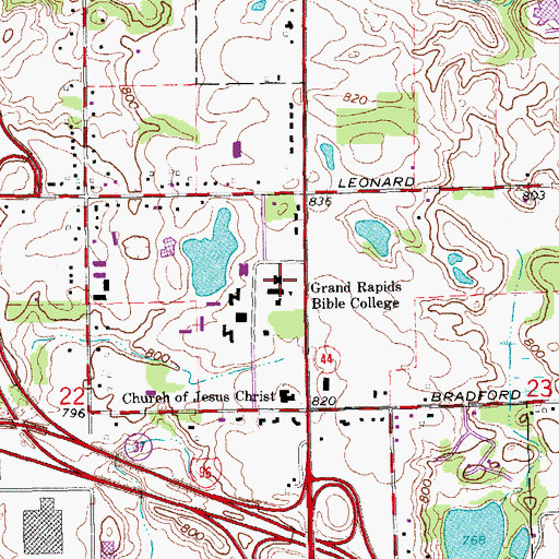 Topographic Map of Administration Building, MI
