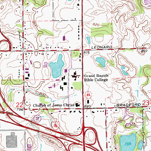 Topographic Map of Daverman Hall, MI