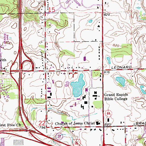 Topographic Map of Technology Planning and Training Center, MI