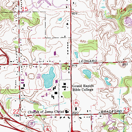 Topographic Map of Professional and Graduate Studies Building, MI