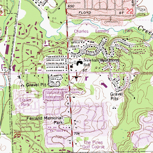 Topographic Map of Christ Lutheran Church, MI