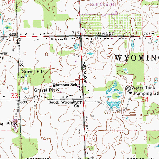 Topographic Map of Bethany United Reformed Church, MI