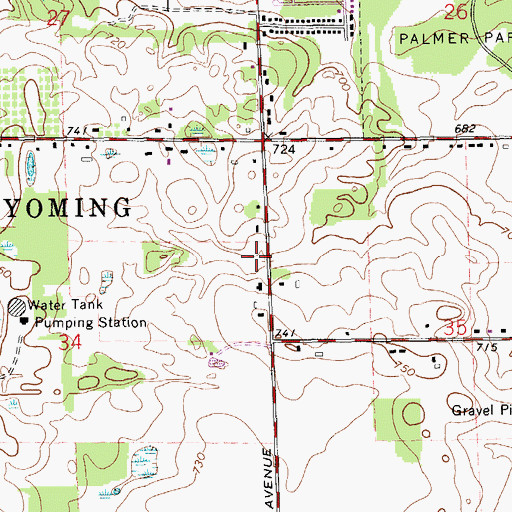 Topographic Map of Jehovah's Witnesses Kingdom Hall, MI