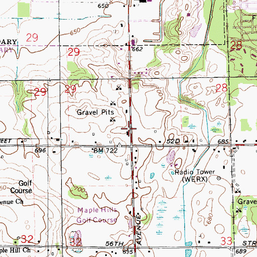 Topographic Map of Resurrection Life Full Gospel Church, MI