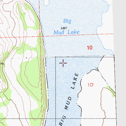 Topographic Map of Big Mud Lake, CA