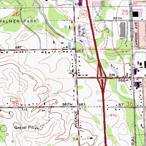 Topographic Map of Holy Trinity Episcopal Church, MI