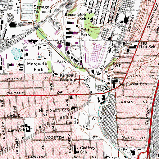 Topographic Map of Christ Temple Apostolic Church, MI
