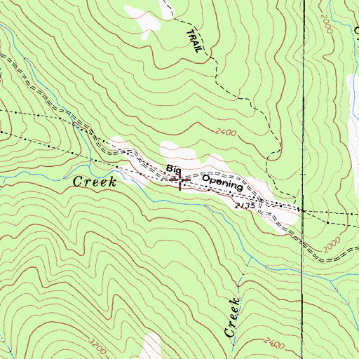 Topographic Map of Big Opening, CA