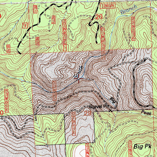 Topographic Map of Big Peak Ravine, CA