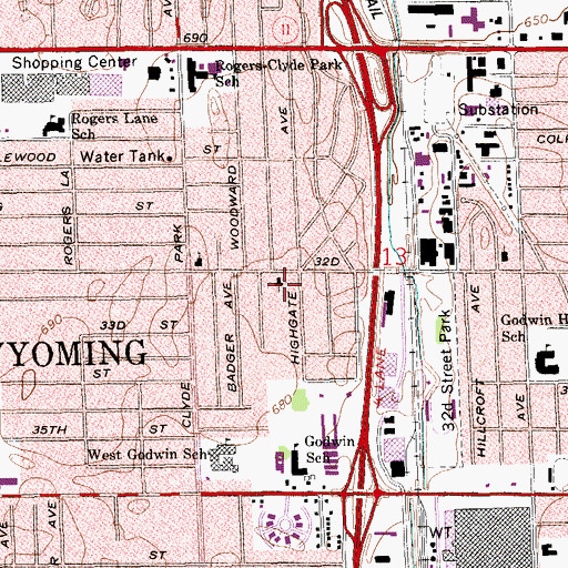 Topographic Map of Faith Reformed Church, MI