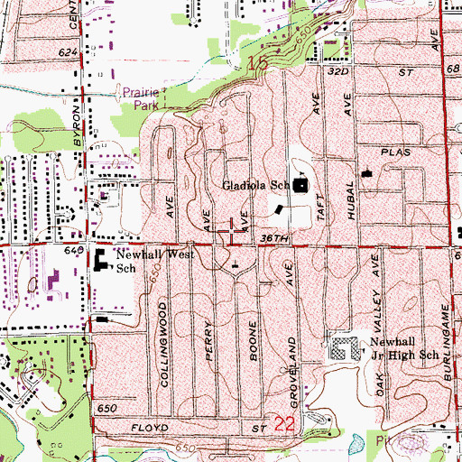Topographic Map of Jehovah's Witnesses, MI
