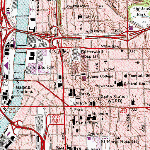 Topographic Map of Student Community Center, MI