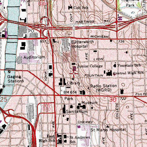 Topographic Map of Applied Technology Center, MI