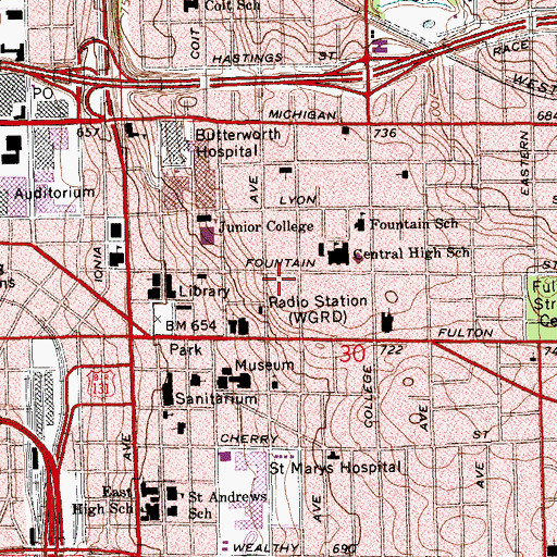 Topographic Map of McCabe-Marlowe House, MI