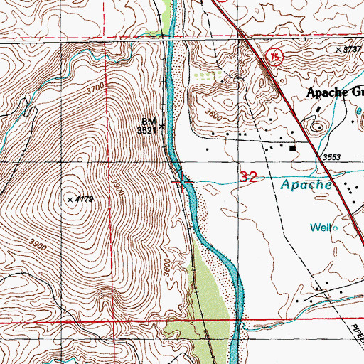 Topographic Map of Apache Creek, AZ