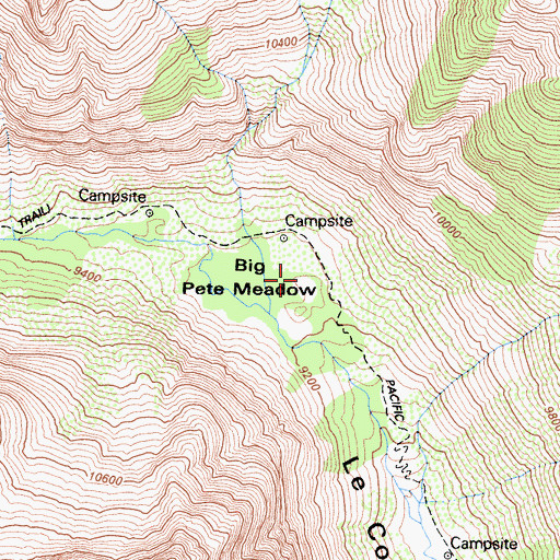Topographic Map of Big Pete Meadow, CA