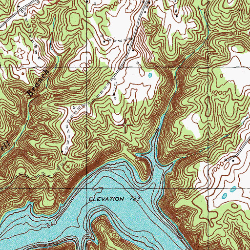 Topographic Map of Adair Cemetery, KY