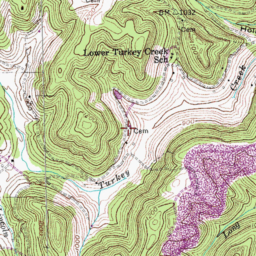 Topographic Map of Alton Cemetery, KY