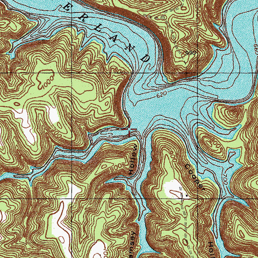 Topographic Map of Barnes Branch, KY