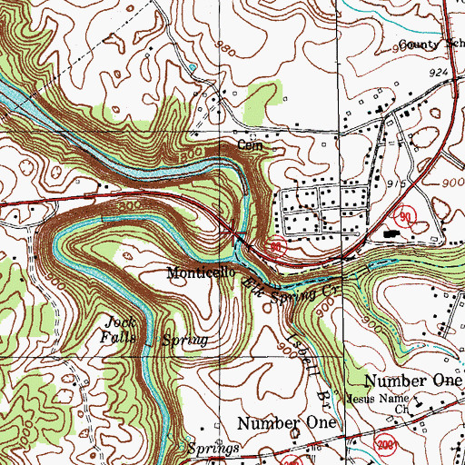 Topographic Map of Beaver Creek Bridge, KY