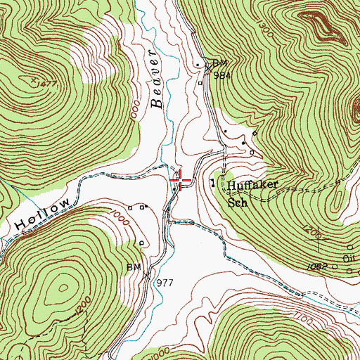 Topographic Map of Beaver Creek School (historical), KY