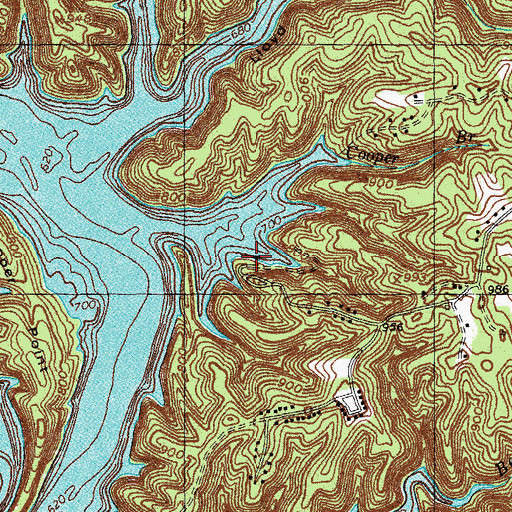 Topographic Map of Beaver Lodge, KY
