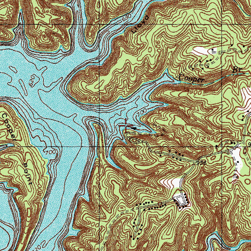 Topographic Map of Beaver Lodge Dock, KY