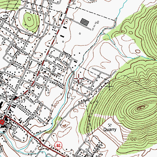 Topographic Map of Benjamin F Coffey Cemetery, KY
