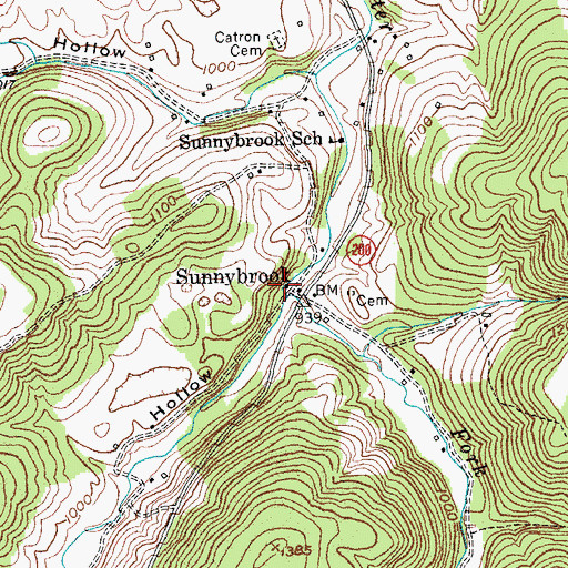 Topographic Map of Bertram Cemetery, KY