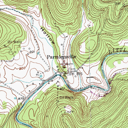 Topographic Map of Bethel Baptist Churchyard Cemetery, KY