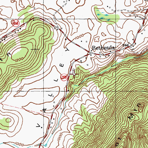 Topographic Map of Bethesda Cemetery, KY