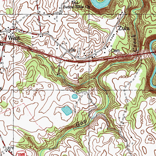 Topographic Map of Bone Cave, KY