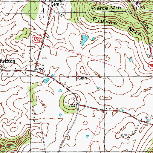 Topographic Map of Bradshaw Cemetery, KY